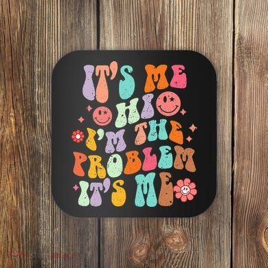 Funny Sarcasm Humor I'm A Problem Retro Groovy Coaster