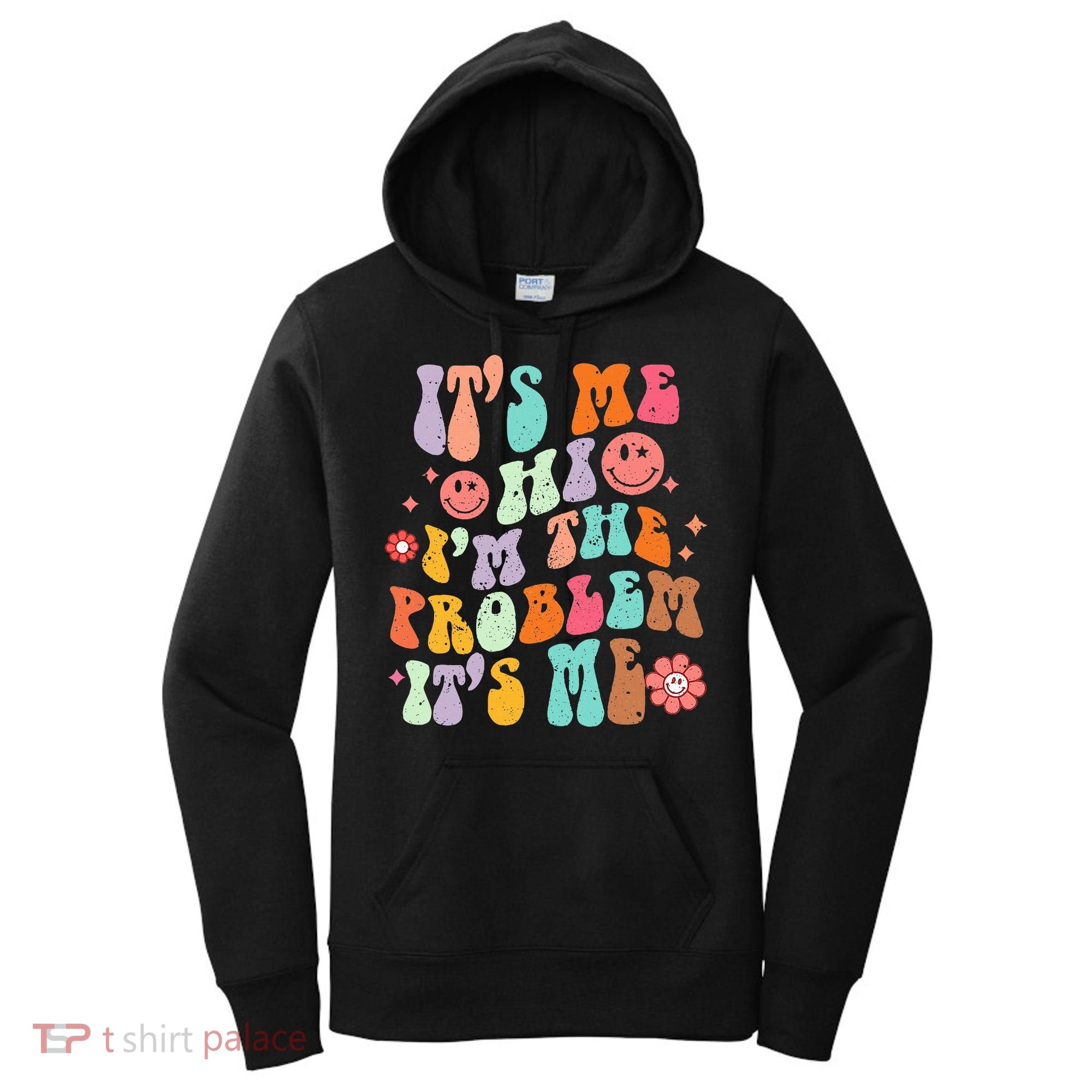 Funny Sarcasm Humor I'm A Problem Retro Groovy Women's Hoodie