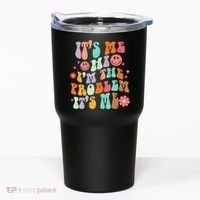 Funny Sarcasm Humor I'm A Problem Retro Groovy Tumbler thumb 0