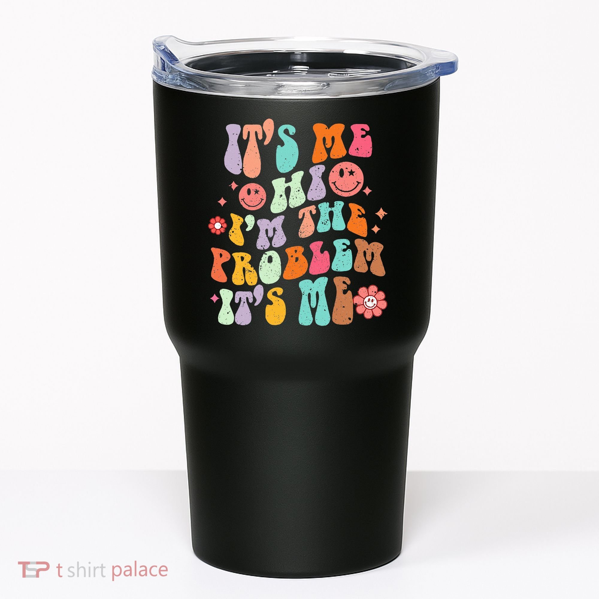 Funny Sarcasm Humor I'm A Problem Retro Groovy Tumbler