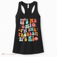 Funny Sarcasm Humor I'm A Problem Retro Groovy Women's Tank Top thumb 0