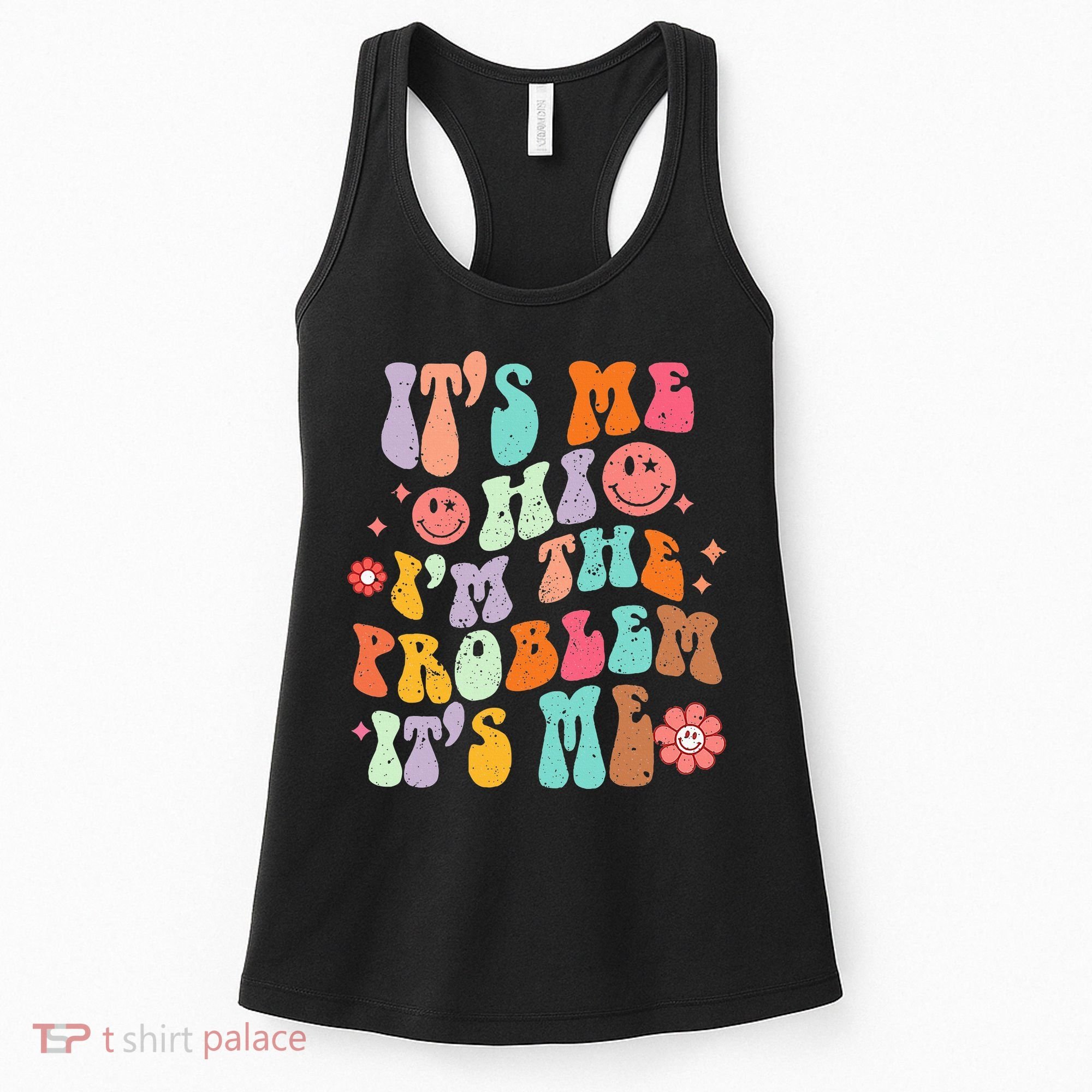 Funny Sarcasm Humor I'm A Problem Retro Groovy Women's Tank Top