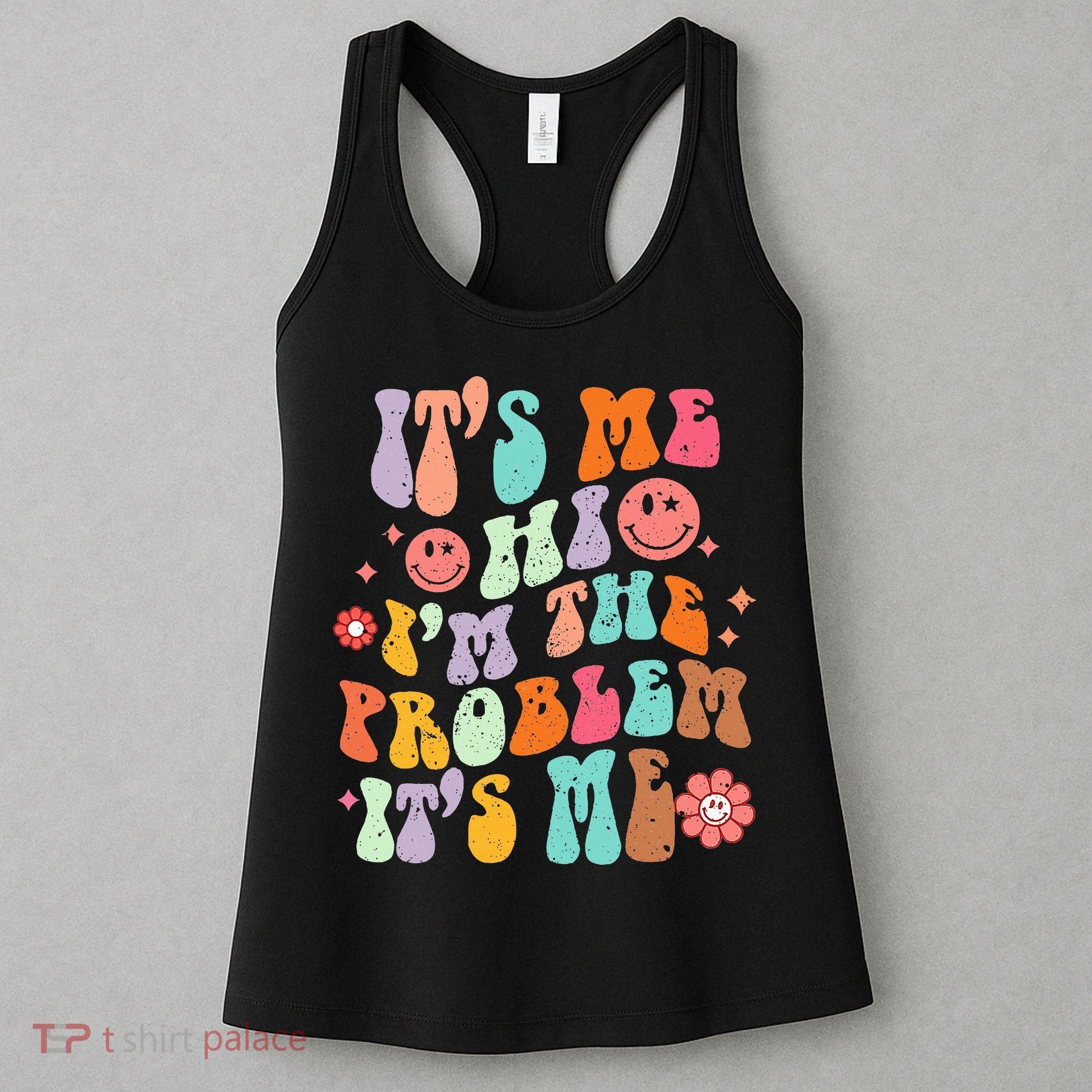 Funny Sarcasm Humor I'm A Problem Retro Groovy Women's Tank Top