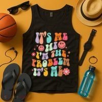 Funny Sarcasm Humor I'm A Problem Retro Groovy Tank Top thumb 4
