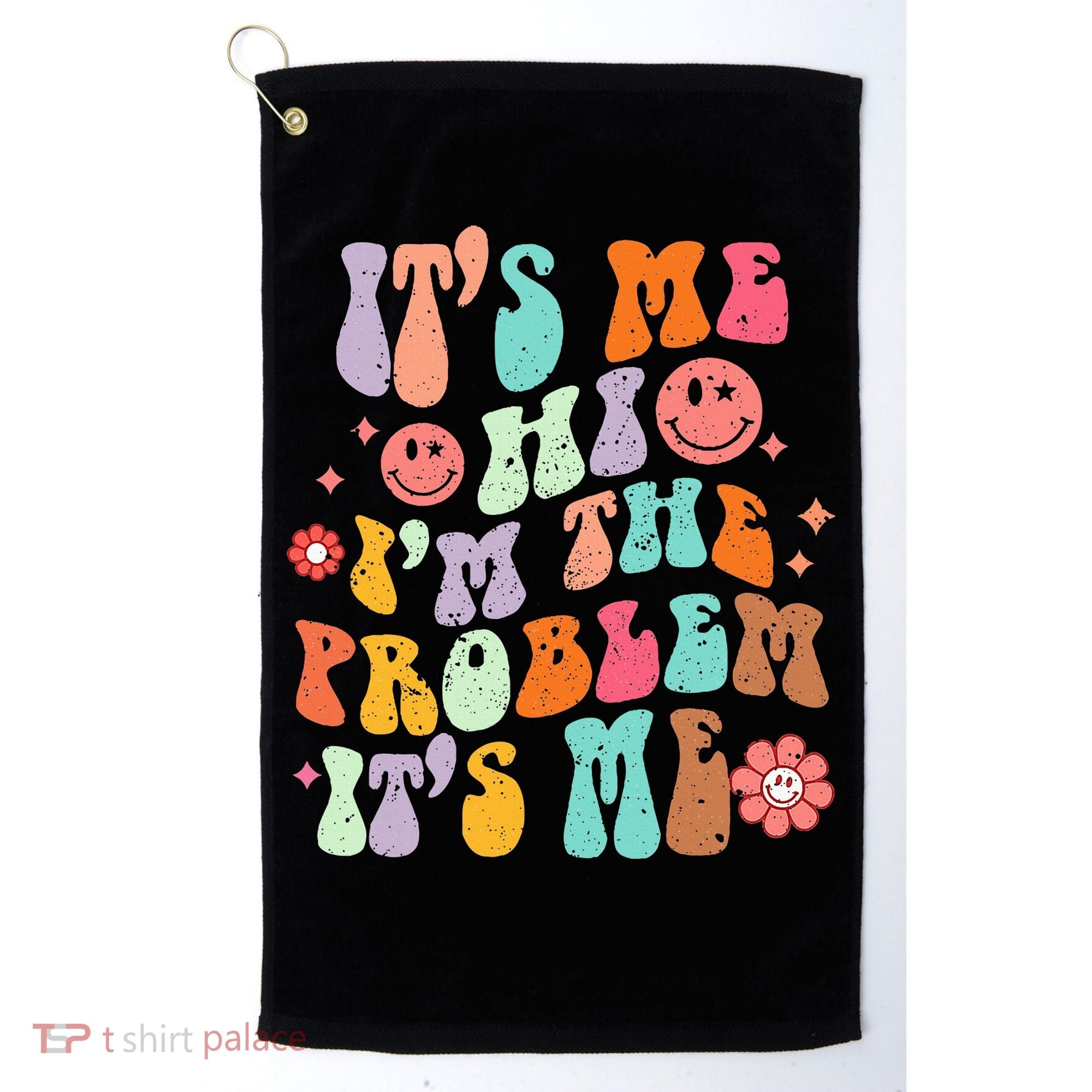 Funny Sarcasm Humor I'm A Problem Retro Groovy Golf Towel