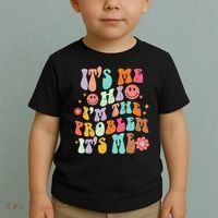 Funny Sarcasm Humor I'm A Problem Retro Groovy Toddler T-Shirt thumb 2