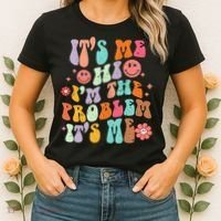 Funny Sarcasm Humor I'm A Problem Retro Groovy Women's T-Shirt thumb 2