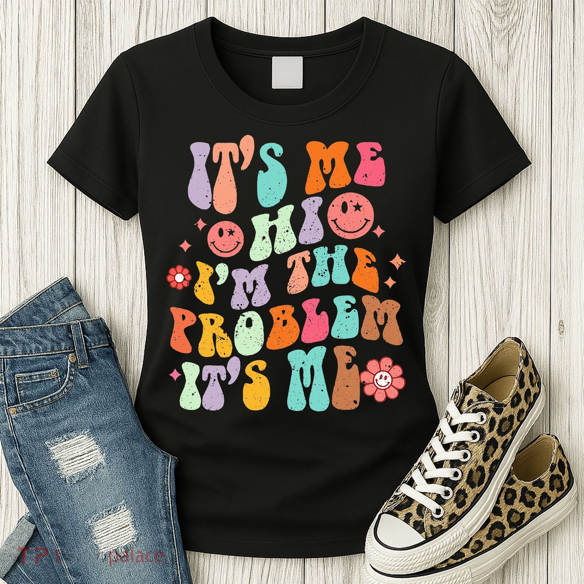 Funny Sarcasm Humor I'm A Problem Retro Groovy Women's T-Shirt