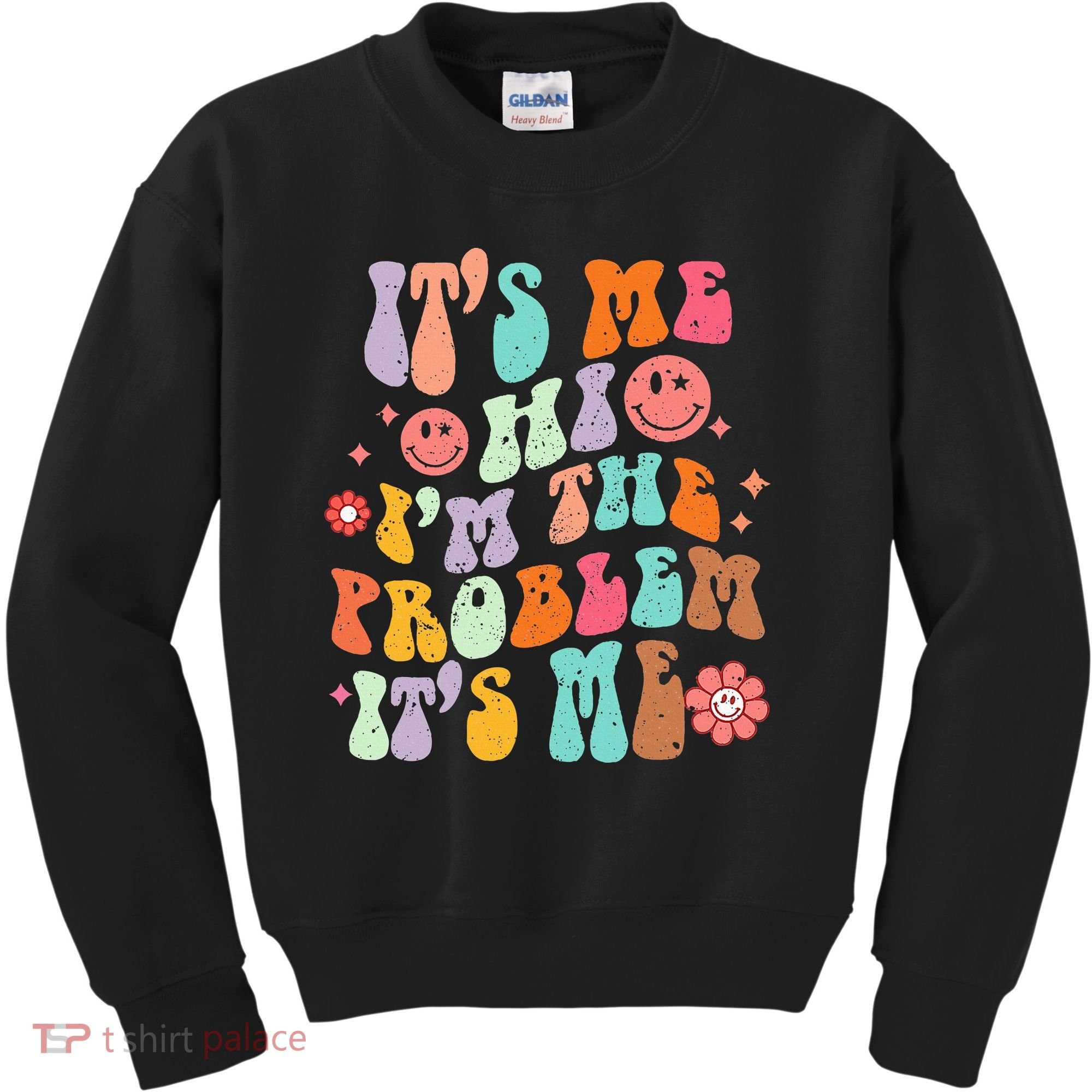 Funny Sarcasm Humor I'm A Problem Retro Groovy Kids Sweatshirt