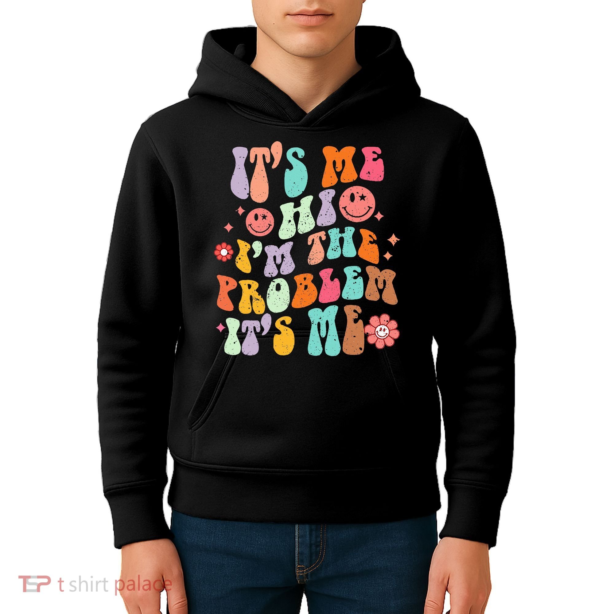 Funny Sarcasm Humor I'm A Problem Retro Groovy Kids Hoodie
