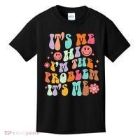 Funny Sarcasm Humor I'm A Problem Retro Groovy Kids T-Shirt thumb 0