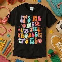 Funny Sarcasm Humor I'm A Problem Retro Groovy Kids T-Shirt thumb 3