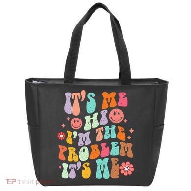 Funny Sarcasm Humor I'm A Problem Retro Groovy Tote Bag