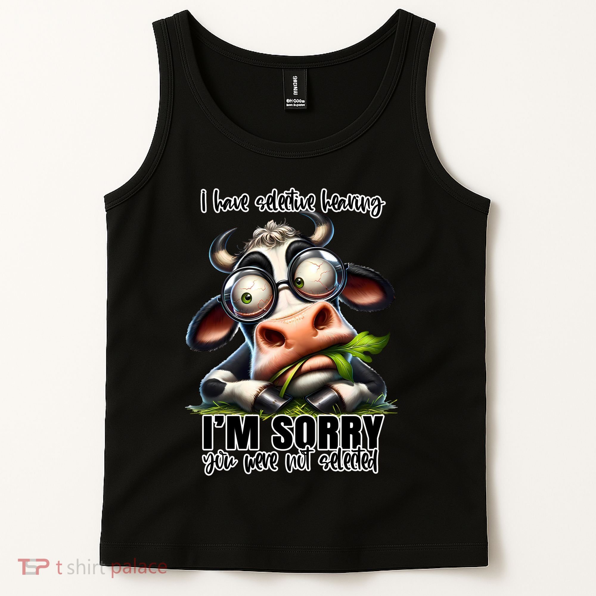 Funny Selective Hearing Sarcastic Cow Tank Top