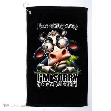 Funny Selective Hearing Sarcastic Cow Golf Towel