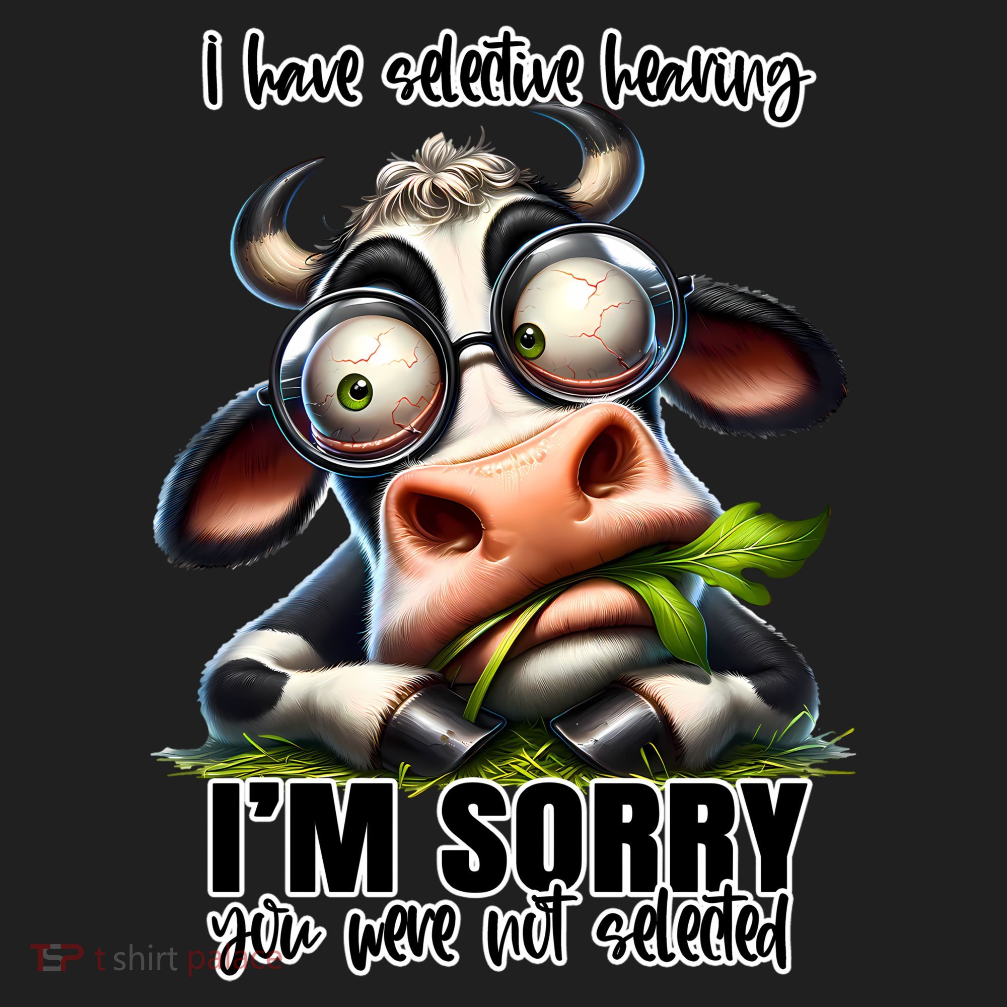 Funny Selective Hearing Sarcastic Cow Golf Towel
