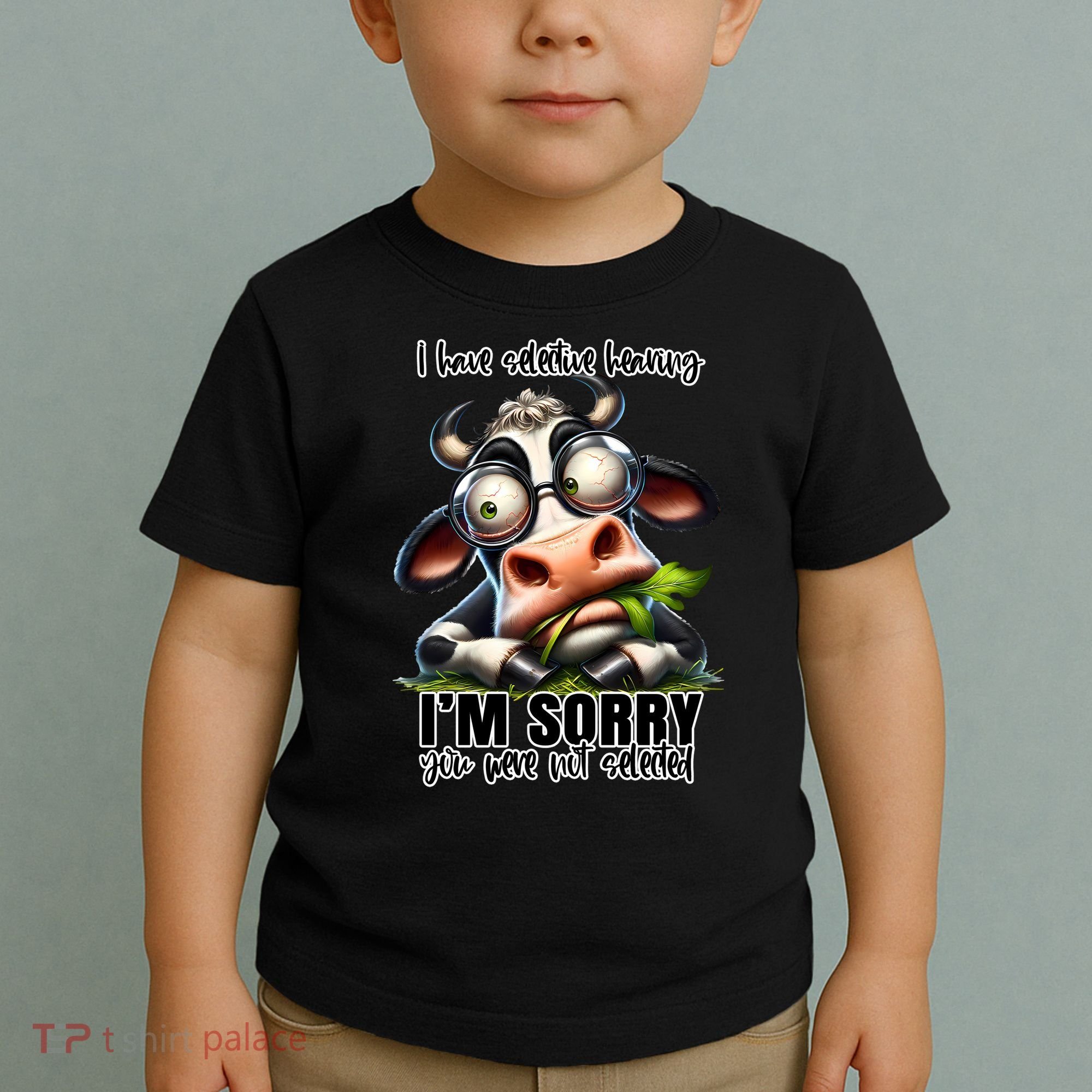 Funny Selective Hearing Sarcastic Cow Toddler T-Shirt