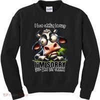 Funny Selective Hearing Sarcastic Cow Kids Sweatshirt thumb 0