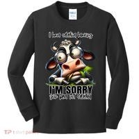 Funny Selective Hearing Sarcastic Cow Kids Long Sleeve Shirt thumb 0