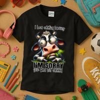 Funny Selective Hearing Sarcastic Cow Kids T-Shirt thumb 3