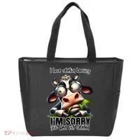 Funny Selective Hearing Sarcastic Cow Tote Bag thumb 0