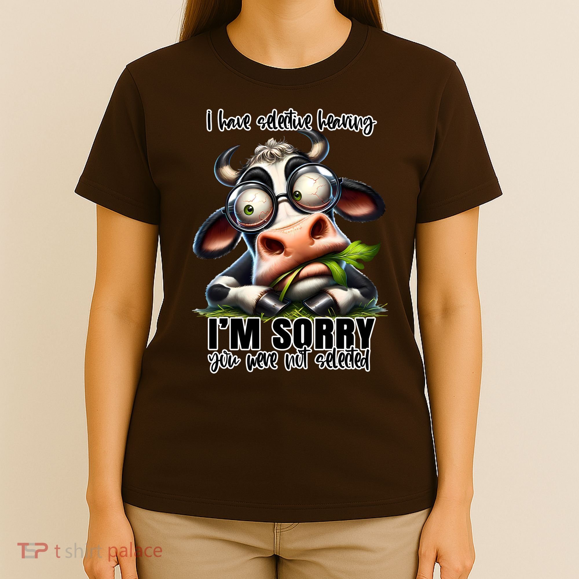 Funny Selective Hearing Sarcastic Cow T-Shirt