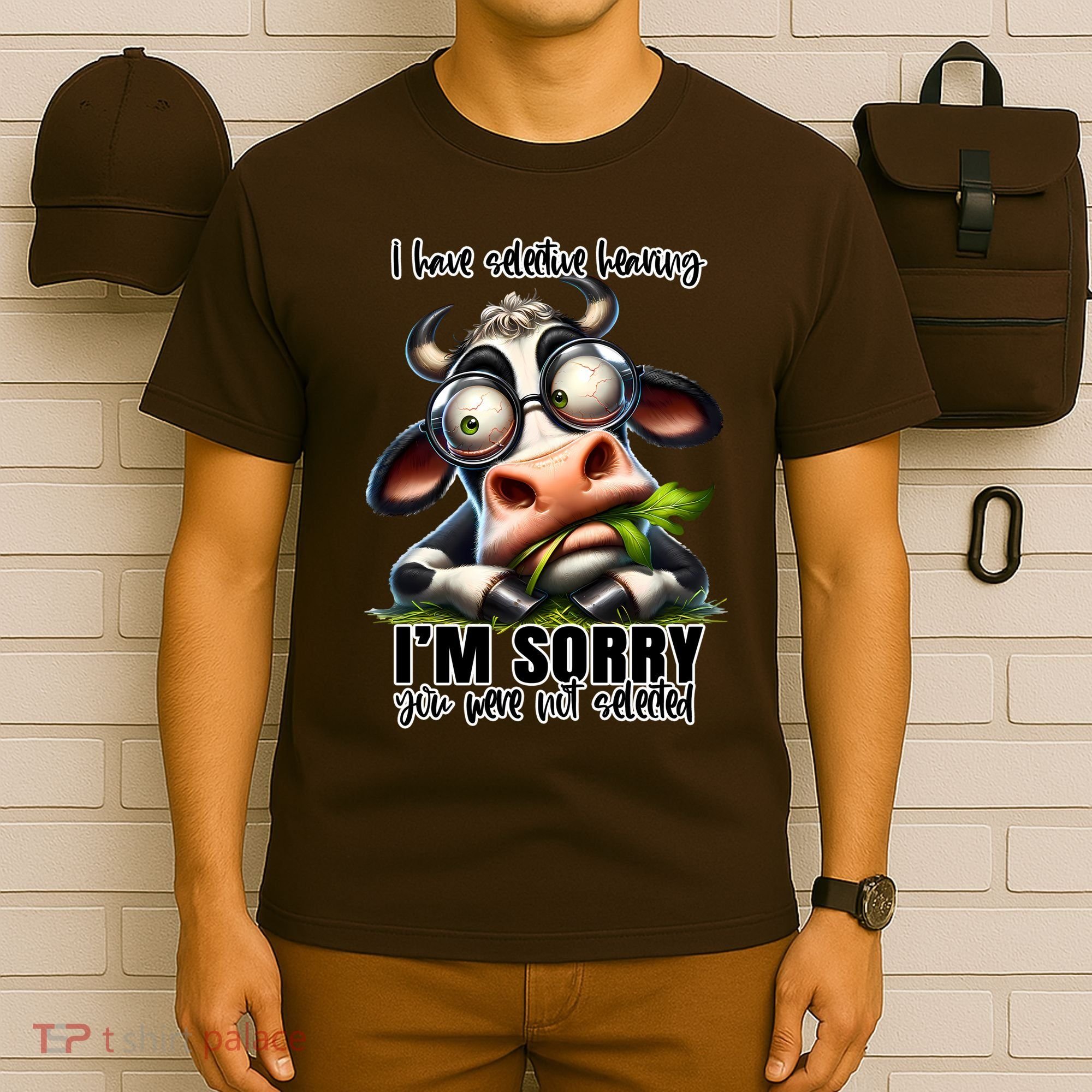 Funny Selective Hearing Sarcastic Cow T-Shirt
