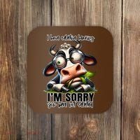Funny Selective Hearing Sarcastic Cow Coaster thumb 0