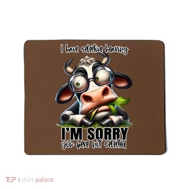 Funny Selective Hearing Sarcastic Cow Mousepad