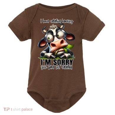 Funny Selective Hearing Sarcastic Cow Baby Bodysuit