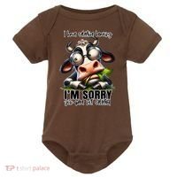 Funny Selective Hearing Sarcastic Cow Baby Bodysuit thumb 0