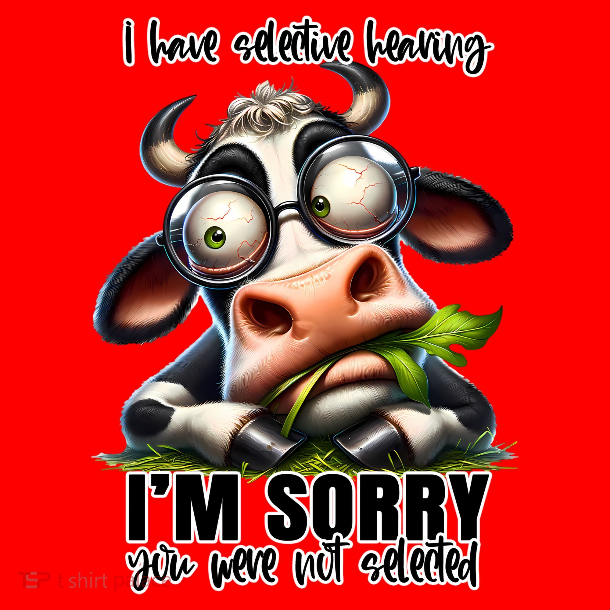 Funny Selective Hearing Sarcastic Cow Santa Hat