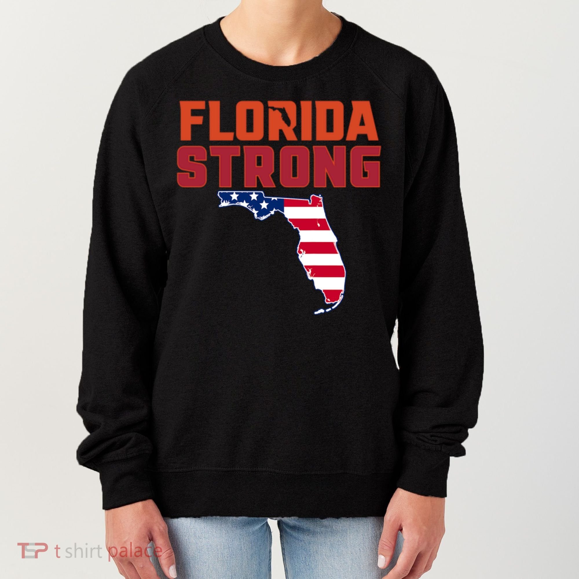 Florida Strong Hurricane Ian Support Florida American Flag Women's Sweatshirt