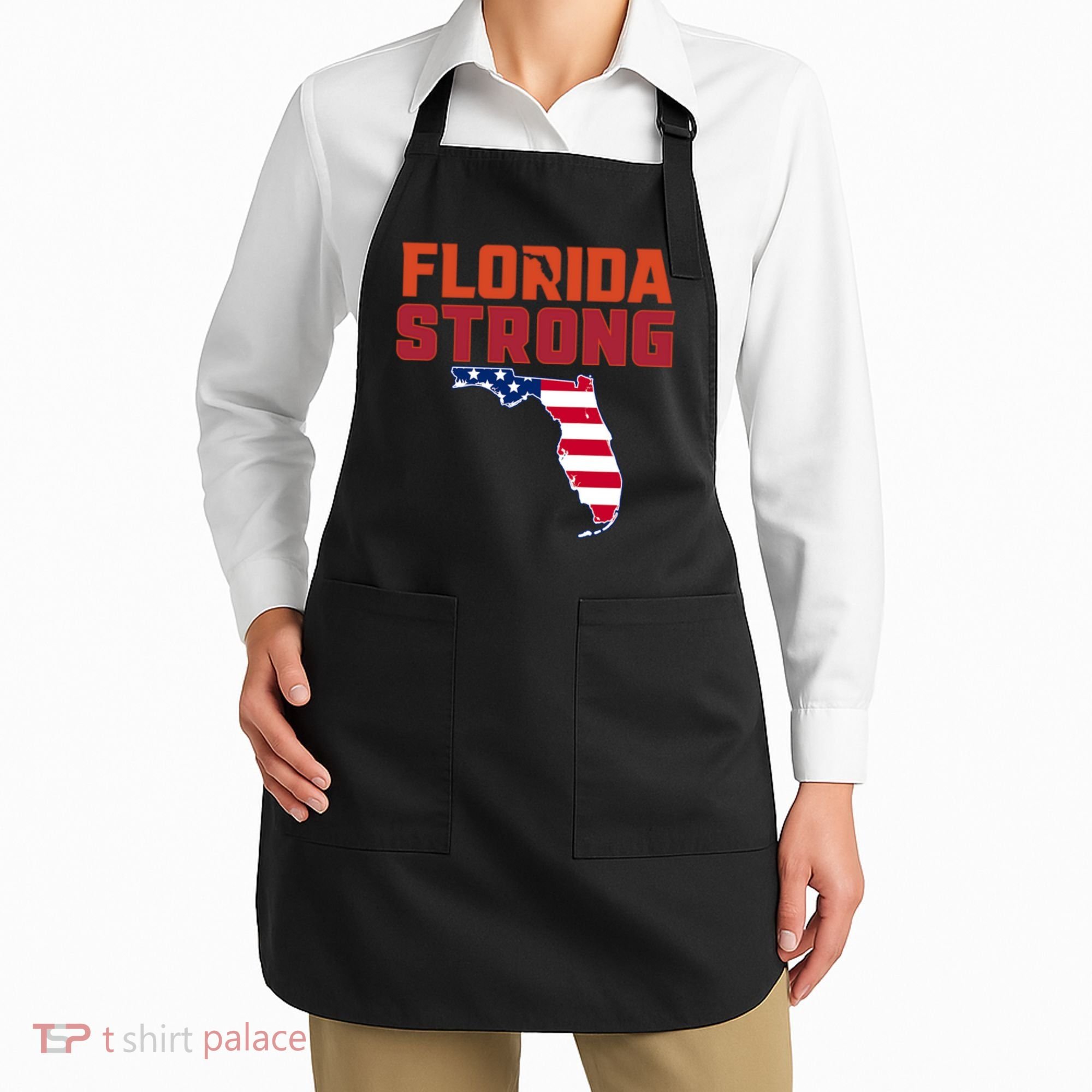 Florida Strong Hurricane Ian Support Florida American Flag Apron