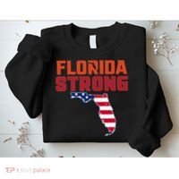 Florida Strong Hurricane Ian Support Florida American Flag Sweatshirt thumb 2