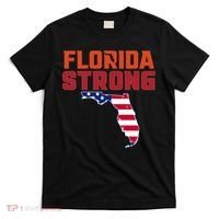 Florida Strong Hurricane Ian Support Florida American Flag T-Shirt thumb 0