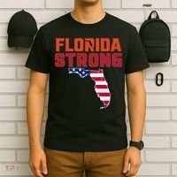 Florida Strong Hurricane Ian Support Florida American Flag T-Shirt thumb 6