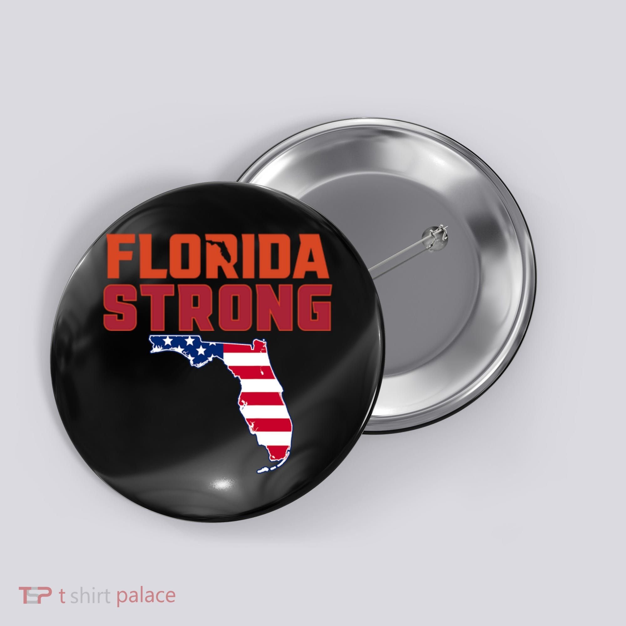 Florida Strong Hurricane Ian Support Florida American Flag Button