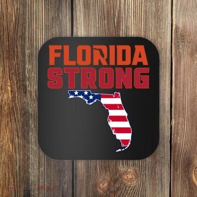 Florida Strong Hurricane Ian Support Florida American Flag Coaster