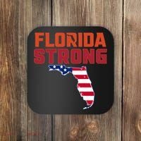Florida Strong Hurricane Ian Support Florida American Flag Coaster thumb 0