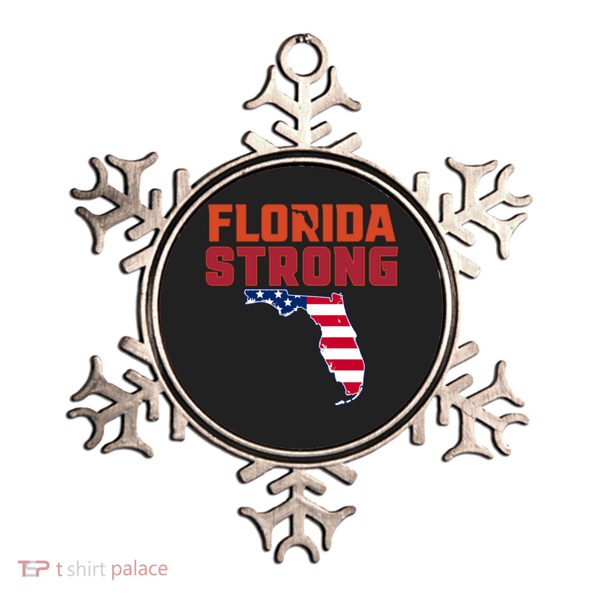 Florida Strong Hurricane Ian Support Florida American Flag Ornament