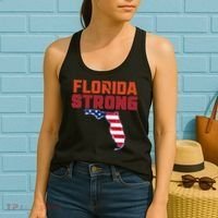 Florida Strong Hurricane Ian Support Florida American Flag Women's Tank Top thumb 2