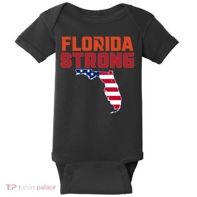 Florida Strong Hurricane Ian Support Florida American Flag Baby Bodysuit