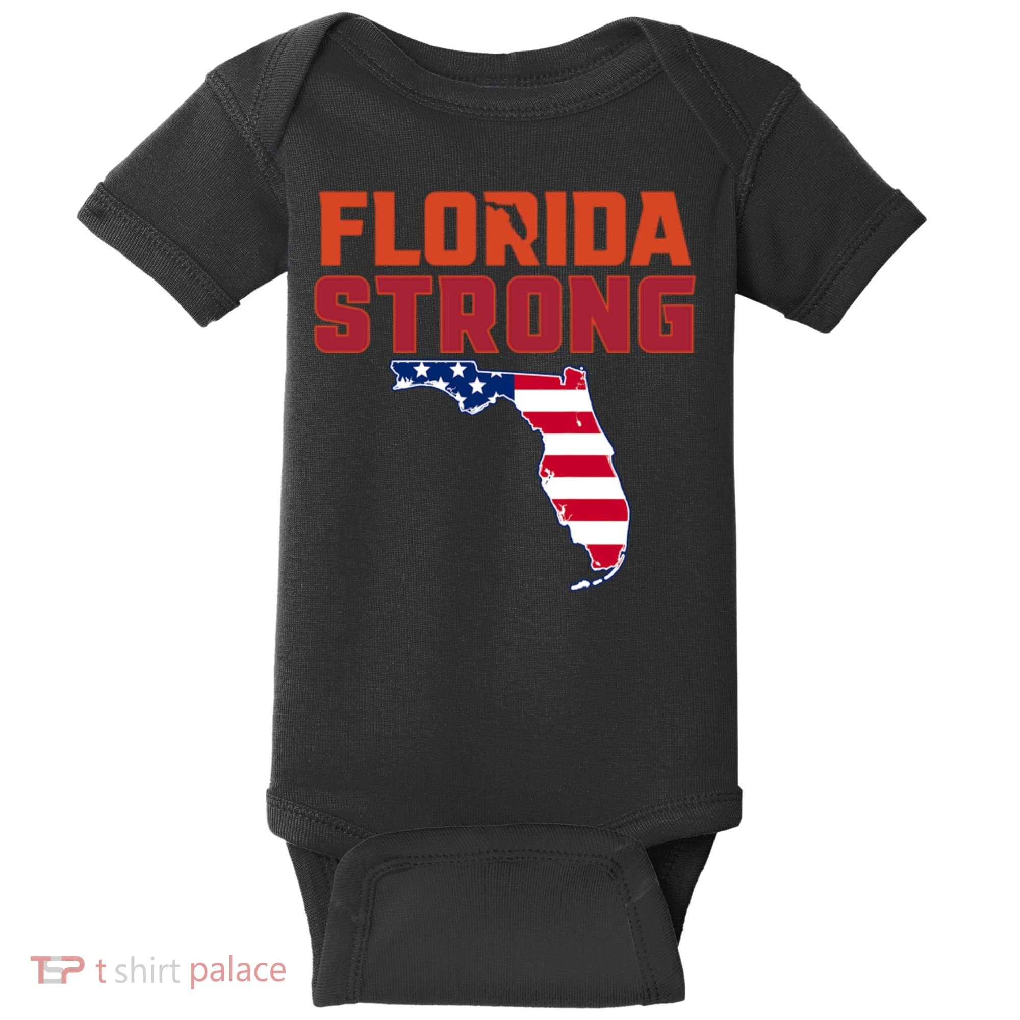 Florida Strong Hurricane Ian Support Florida American Flag Baby Bodysuit