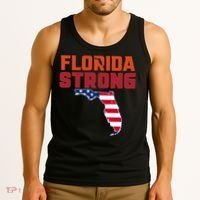 Florida Strong Hurricane Ian Support Florida American Flag Tank Top thumb 3