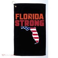 Florida Strong Hurricane Ian Support Florida American Flag Golf Towel thumb 0