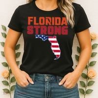 Florida Strong Hurricane Ian Support Florida American Flag Women's T-Shirt thumb 2