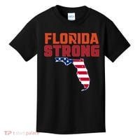 Florida Strong Hurricane Ian Support Florida American Flag Kids T-Shirt thumb 0