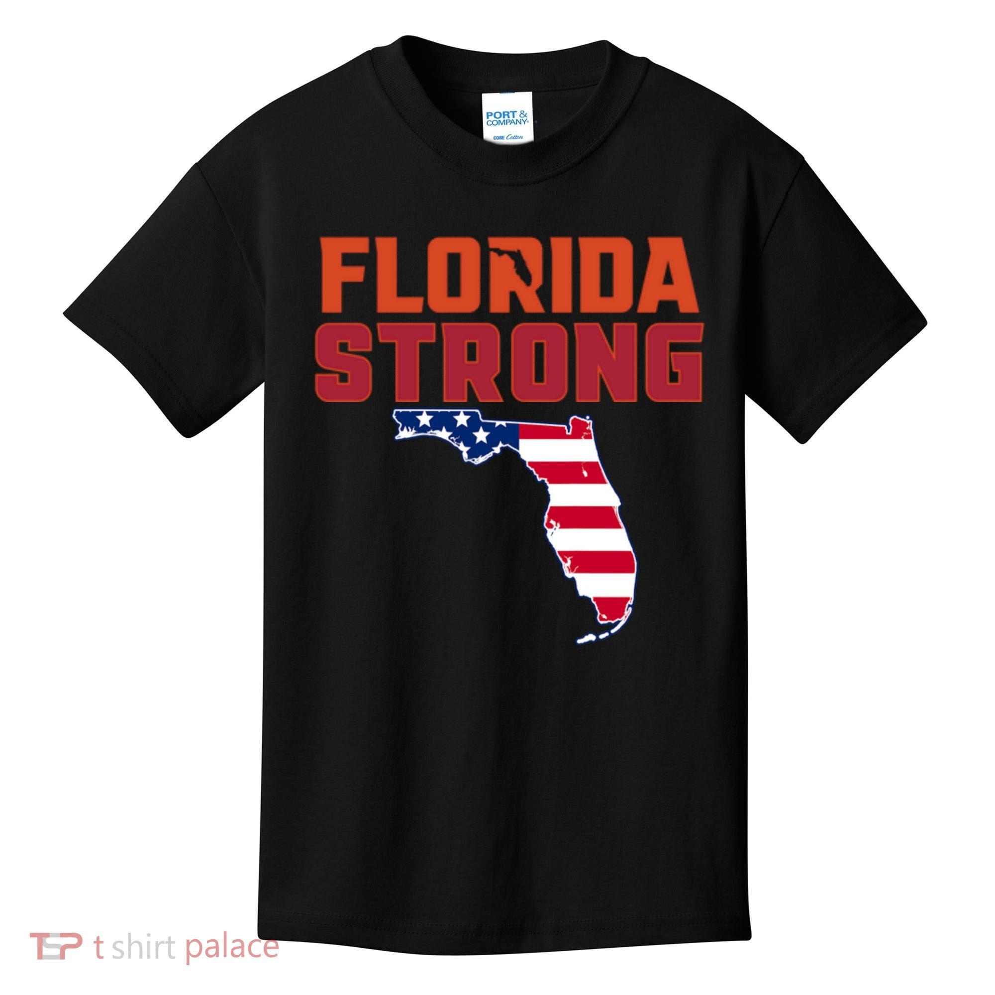 Florida Strong Hurricane Ian Support Florida American Flag Kids T-Shirt