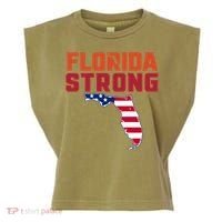 Florida Strong Hurricane Ian Support Florida American Flag Garment-Dyed Women's Muscle Tee thumb 0